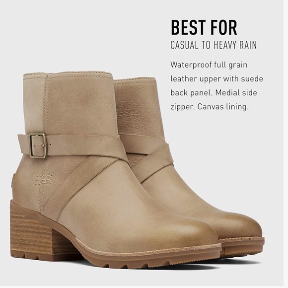 Sorel Cate Buckle Boots in Sandy Tan Waterproof Leather - Picture 2 of 13